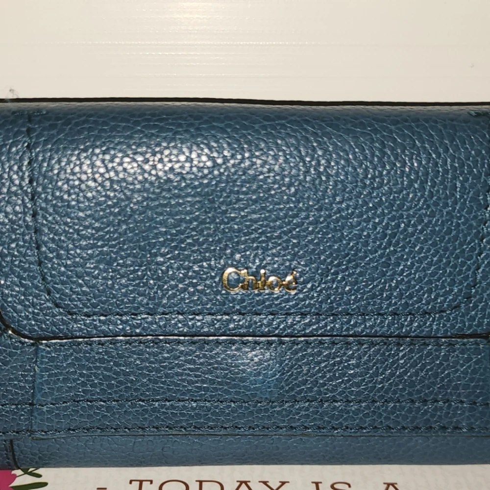 Chloe *Vintage* Turquoise Long Wallet - Picture 8 of 8